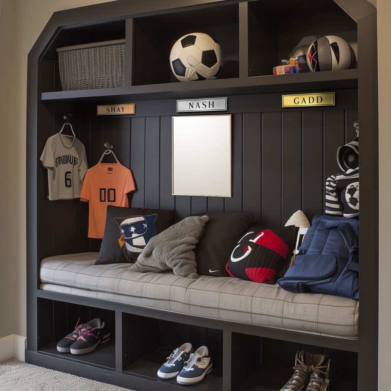 Custom Cubby Nameplate, Personalized Varsity Gym Locker Labels