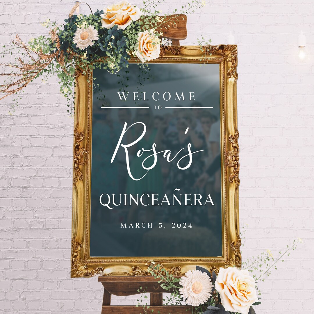 Custom Welcome to Quinceanera Entry Vinyl Decal Sticker for Mirrors | Bat Mitzvah, Birthday ...