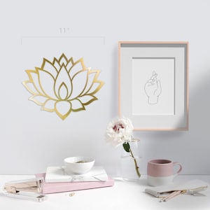 Lotus Flower Sacred Geometry Mirrored Reflective Wall Hanging Symbol Sign