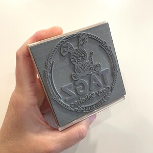 Custom Rubber Block Stamp, Personalized with Small Business Logo, Optional Ink Pad image 2