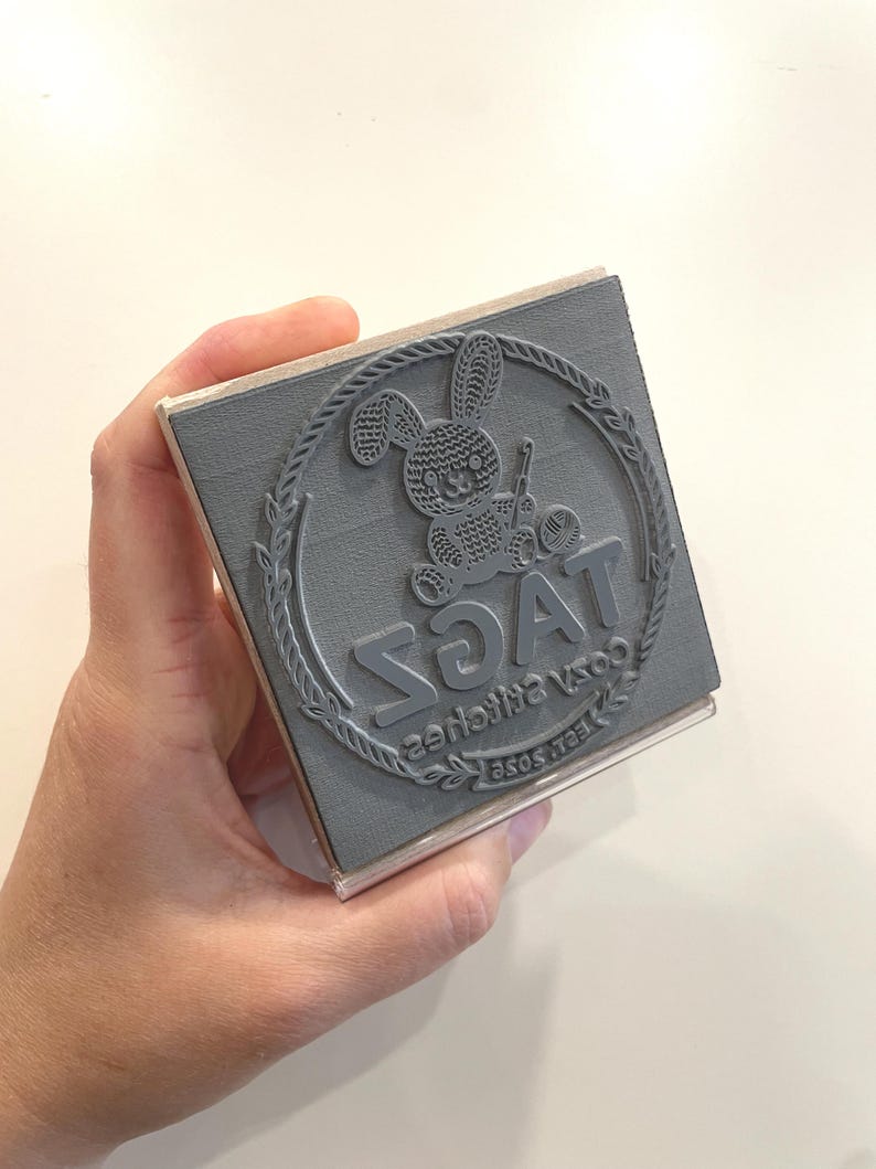 Custom Rubber Block Stamp, Personalized with Small Business Logo, Optional Ink Pad image 2