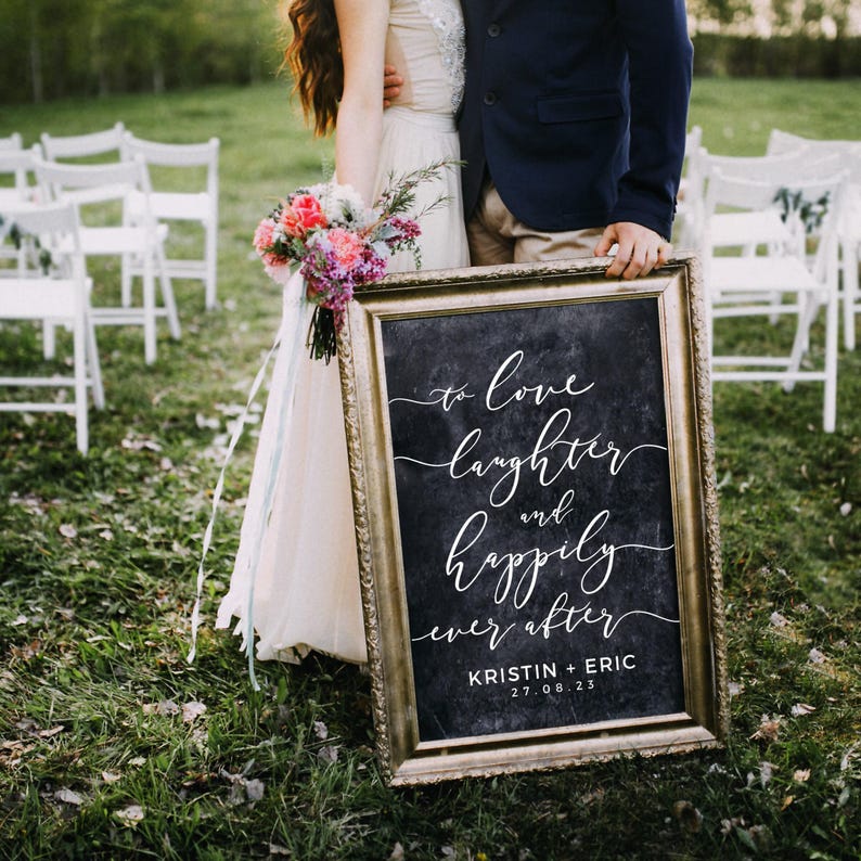 Wedding Vinyl Decal Sticker - 'Love, Laughter + Happily Ever After' - ROMANTIC SOIREE image 4