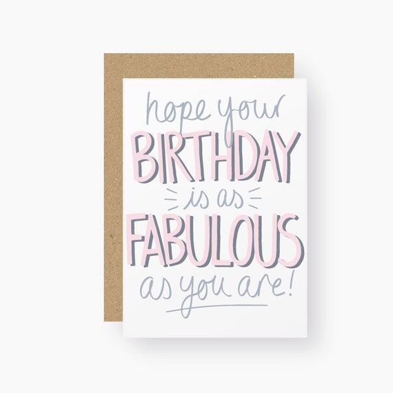 Hope Your Birthday is as Fabulous as You Are Card Fabulous | Etsy UK