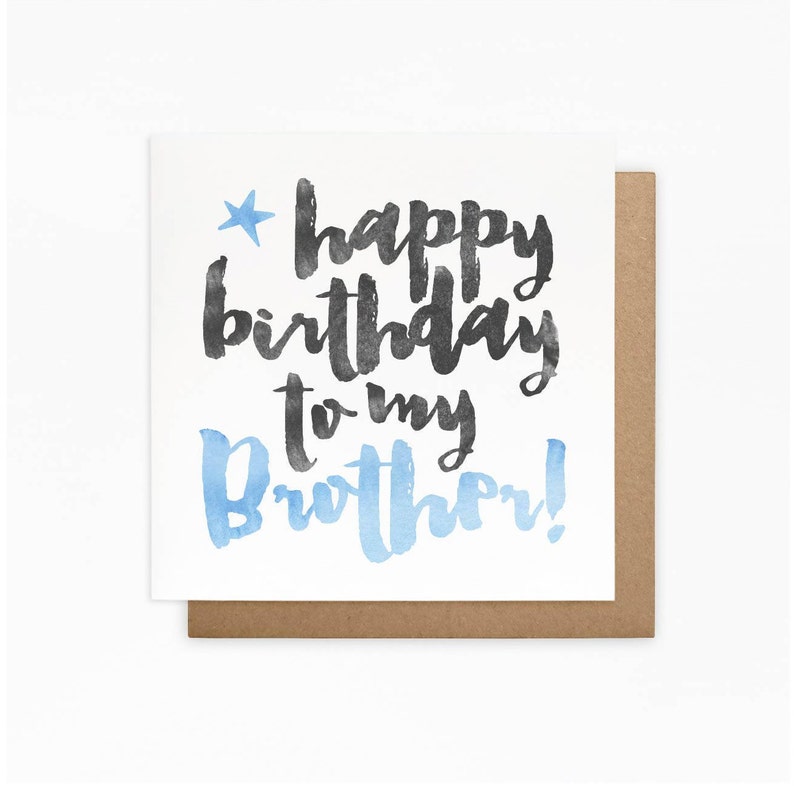 Happy Birthday to my Brother Card Brother Card Blank Card | Etsy
