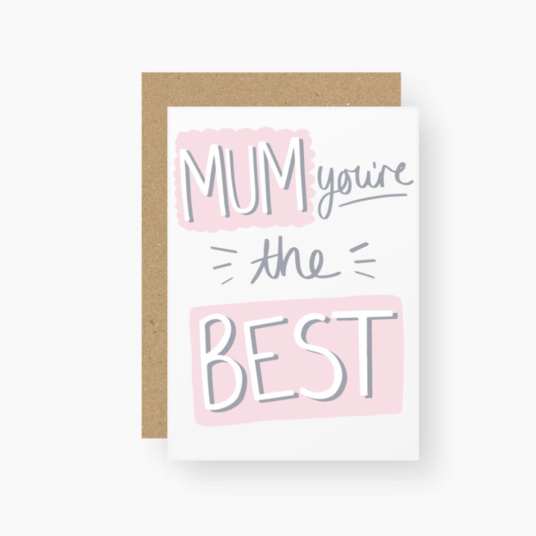Best Mum Ever Card Mother's Day Card Mum Birthday Card Etsy