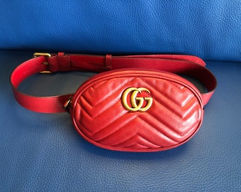 Gucci - GG Marmont Matelassé Belt Bag in Red