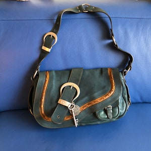 Buy Christian Dior Vintage Saddle Bag Leather Medium Brown 384111