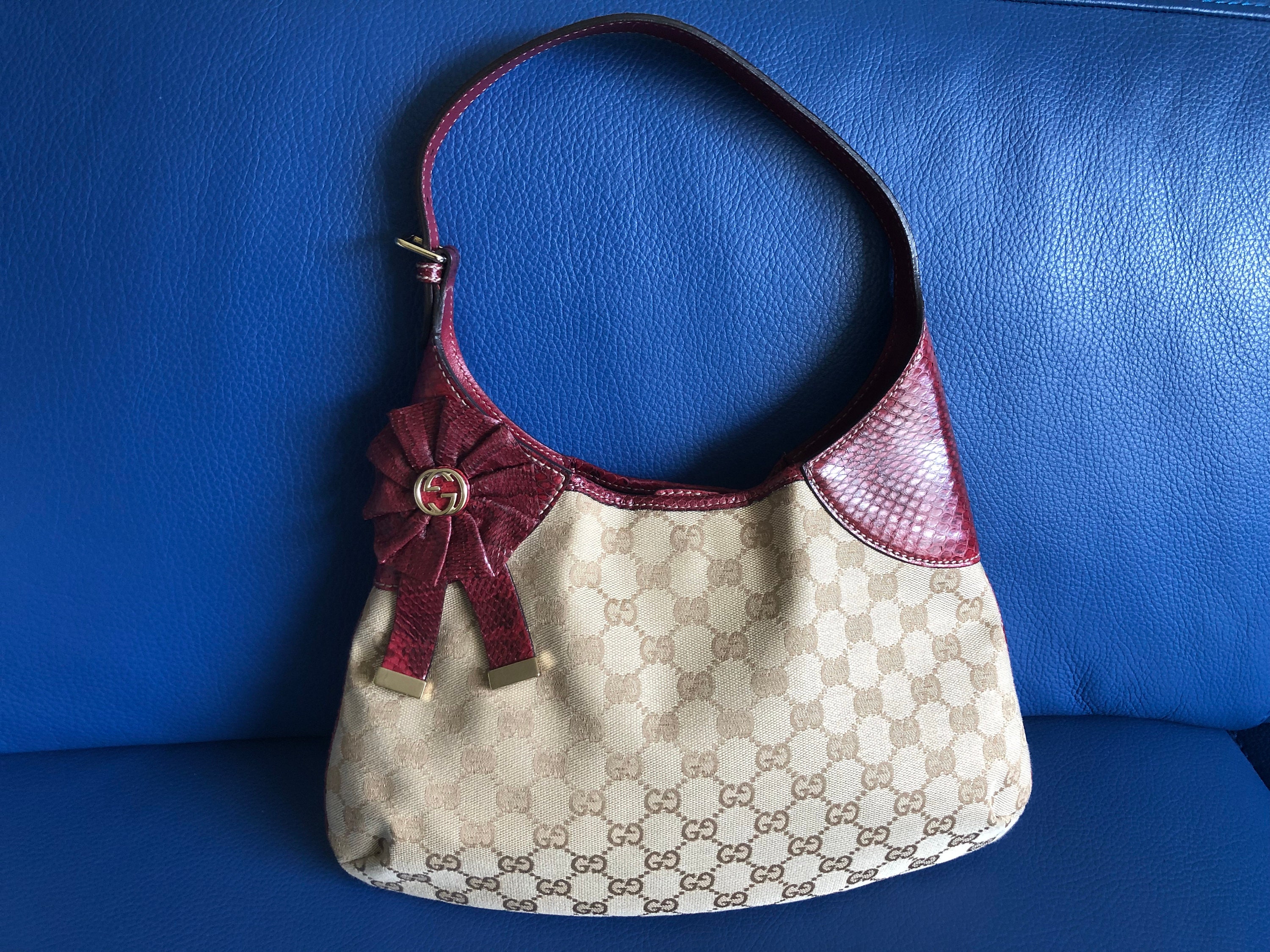 Gucci, Bags, Raspberry Red Vintage Gucci Pochette