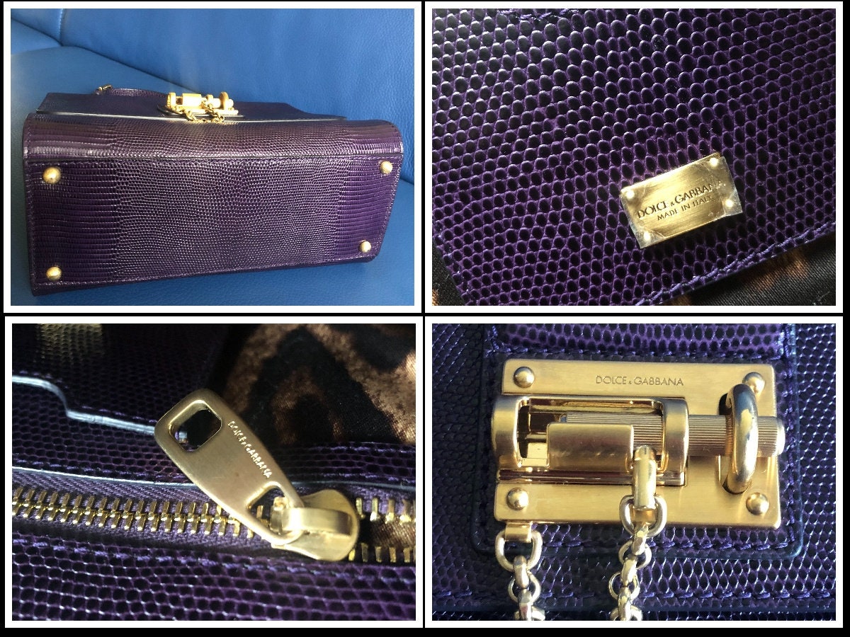 Dolce & Gabbana Monica Bag in Purple Leather