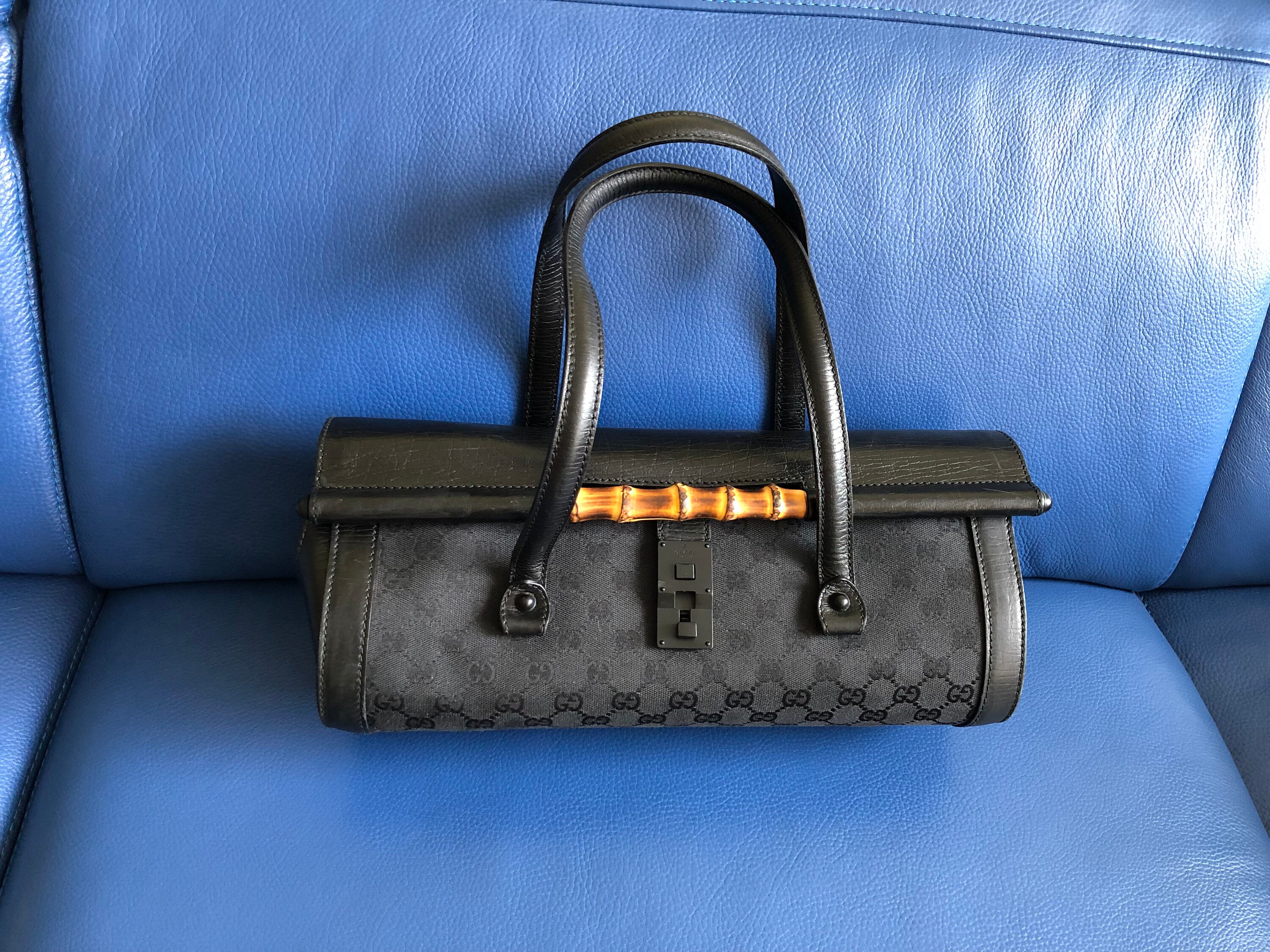 Gucci - Padlock Bamboo-Handle Gg Supreme Handbag - Womens - Grey Multi for  Women