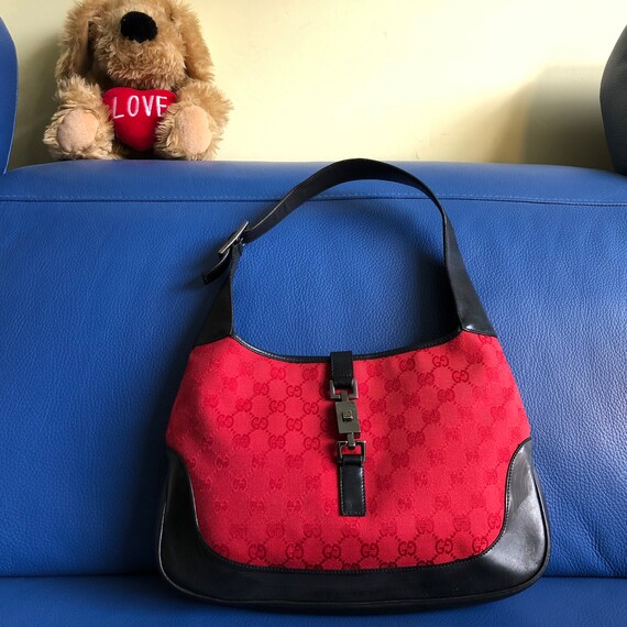 Gucci Jackie bag in red GG canvas Gem
