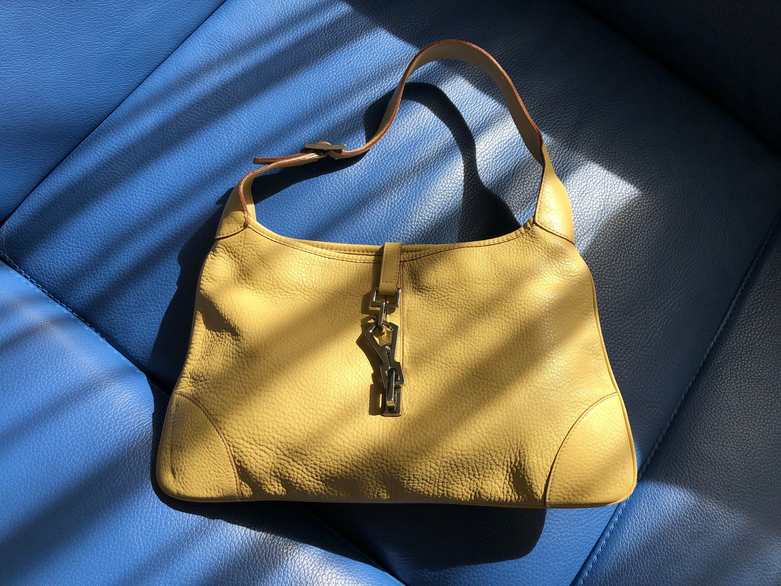Gucci - Authenticated Jackie Vintage Handbag - Leather Yellow Plain for Women, Very Good Condition