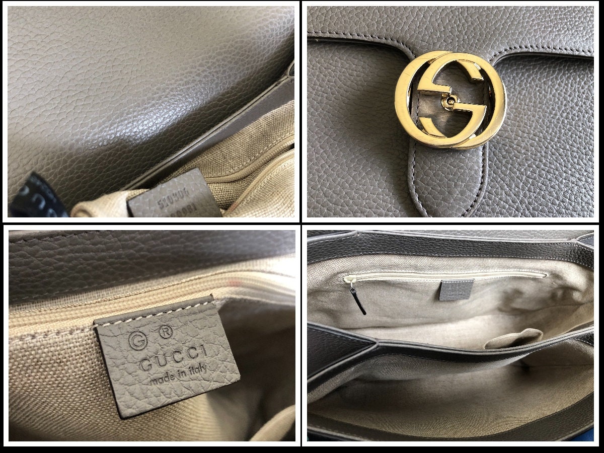 Gucci - Authenticated Interlocking Handbag - Leather Black for Women, Never Worn