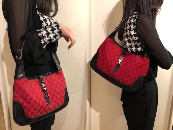 Gucci Jackie Bag in Red GG Canvas -  Finland