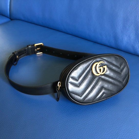 GG Marmont belt bag in black leather