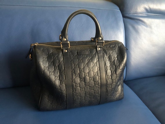 Gucci Guccissima Bosten Bag in Dark Blue Leather -  Israel