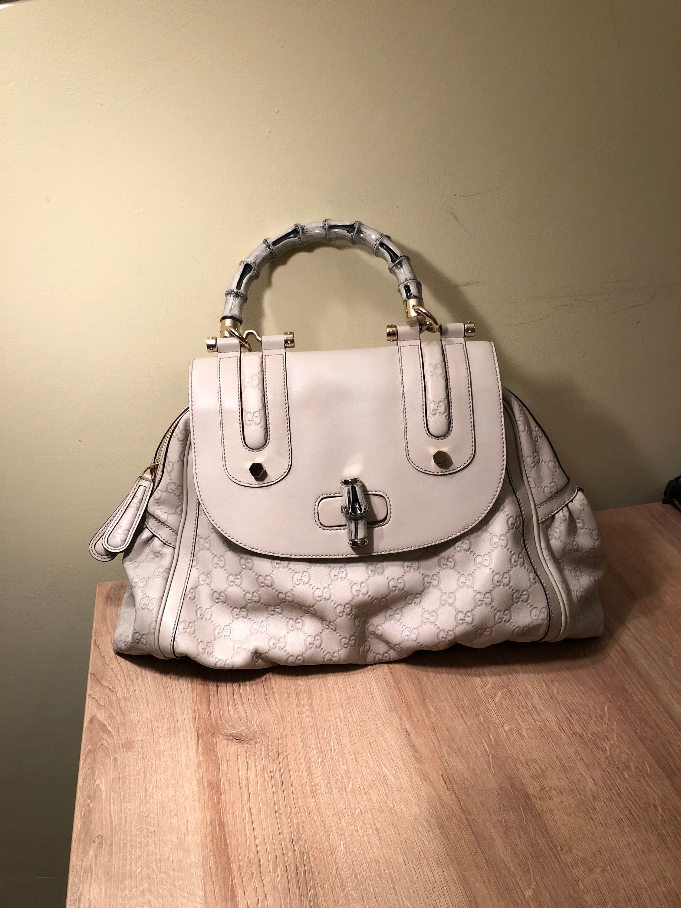Gucci - Padlock Bamboo-Handle Gg Supreme Handbag - Womens - Grey Multi for  Women