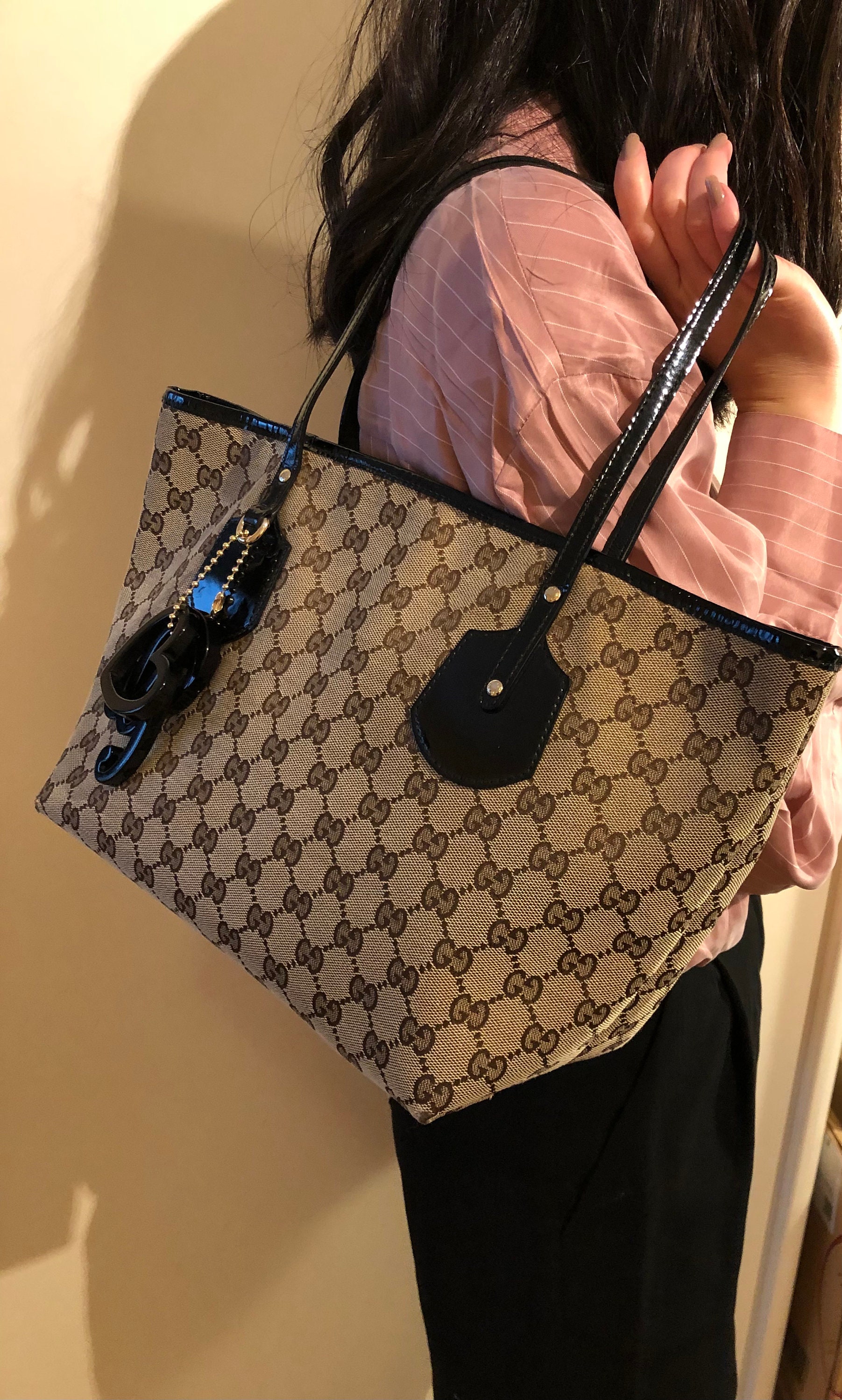 Gucci GG Canvas Charm Tote Bag