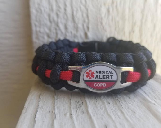 medical alert COPD paracord bracelet COPD Medical alert paracord bracelet