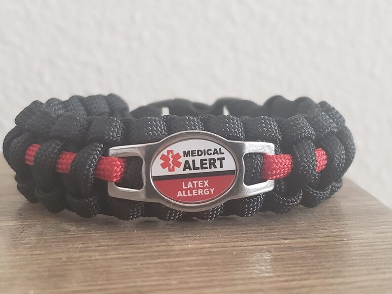 Latex Allergy medical alert paracord bracelet latex latex Etsy