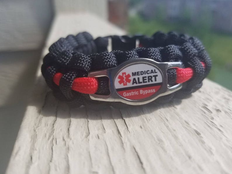 Gastric Bypass medical alert paracord bracelet Gastric Etsy