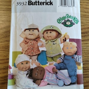3932 Butterick Sewing Pattern Cabbage Patch Kids Baby Doll Clothes, Factory-Folded