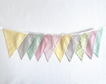 Pennant garland "soft ice cream colors" 10 pennants