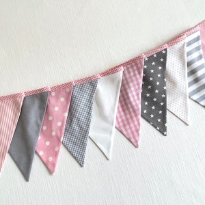 Pennant garland Gray / Pink 10 pennants image 7