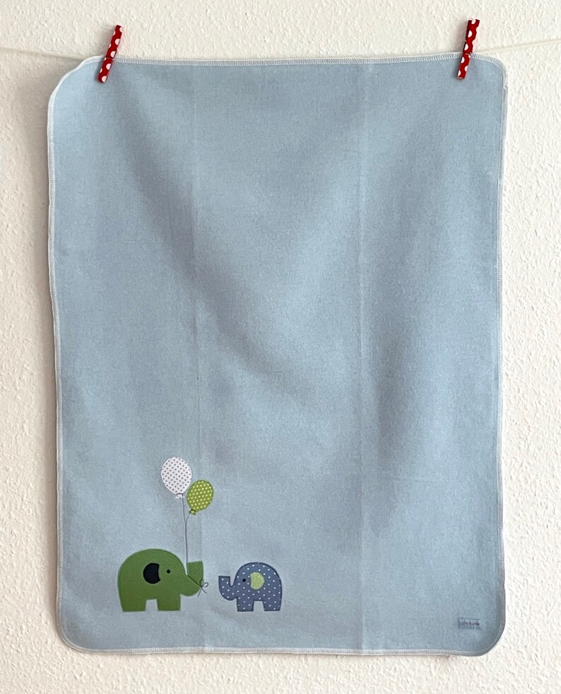 Baby blanket Little Animals hellblau / Elefanten