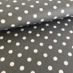 Baumwollstoff Polka dots grau Bild 1