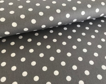 Baumwollstoff "Polka dots" grau