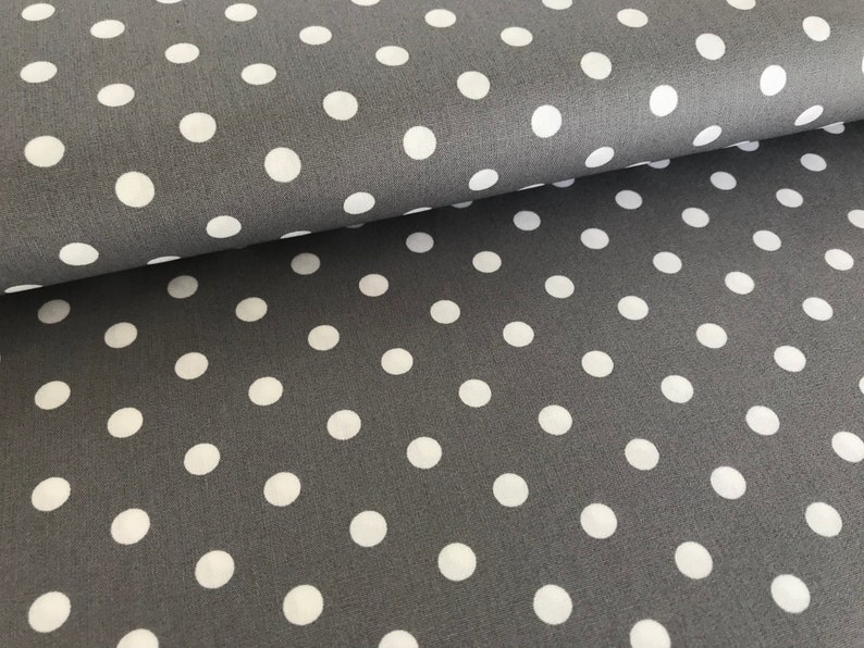 Baumwollstoff Polka dots grau Bild 1