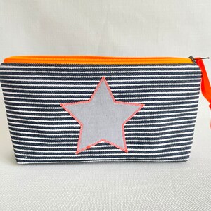 Pen bag with star NEON neon orange