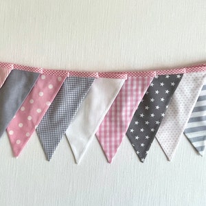 Pennant garland Gray / Pink 10 pennants image 3