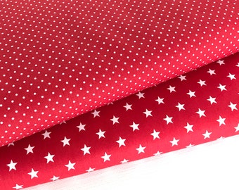 Cotton fabric fabric dots, red