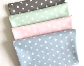 Fabric package "Stars" 4 colors pastel