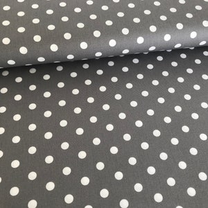 Baumwollstoff Polka dots grau Bild 4