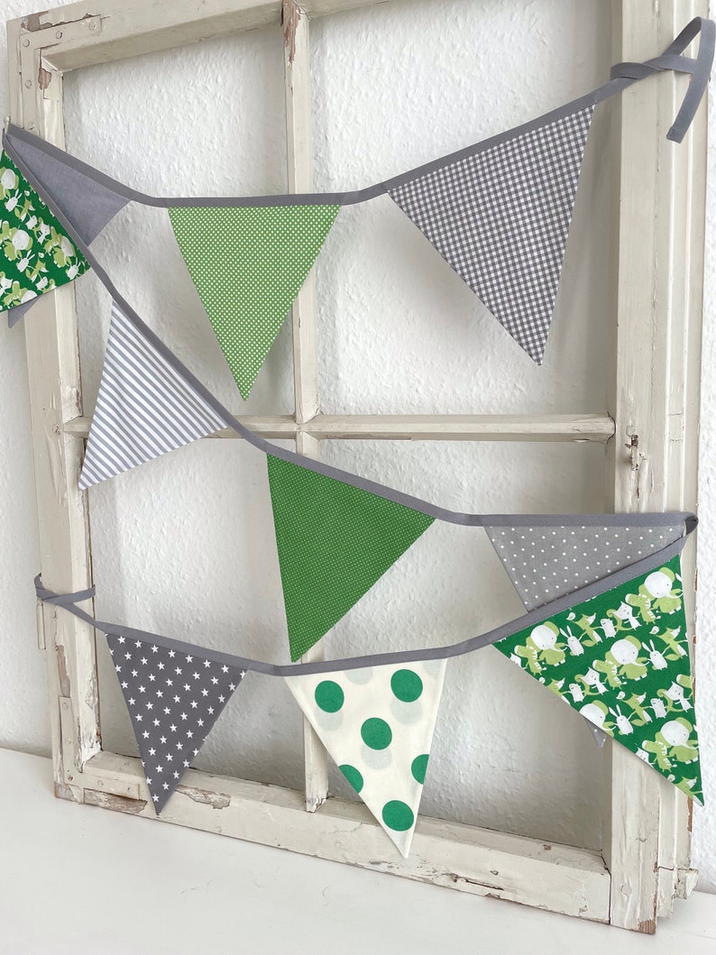 Pennant garland animals gray / green 10 pennants image 8