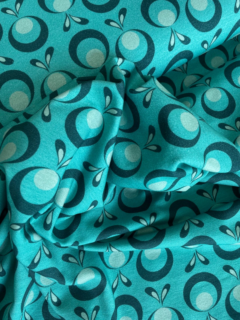 REDUCED cotton jersey Kringel turquoise green image 2