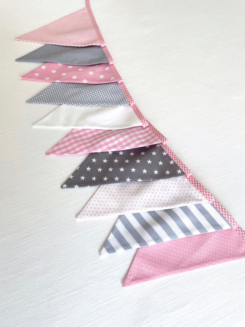 Pennant garland Gray / Pink 10 pennants image 8