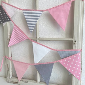 Pennant garland Gray / Pink 10 pennants image 10