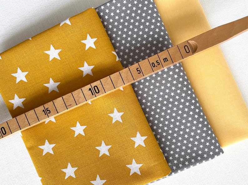 Paquet de tissus Pattern Mix gris / curry / jaune image 5