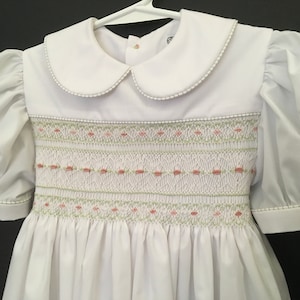 Special Smocked White Yoke Dress!! Size 6 Ready To Ship (Available For Special  Order in Other Sizes Allow 2-3 Weeks To Ship!