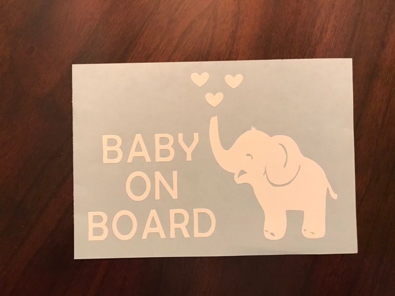 Baby On Board Elephant Car Window Decal