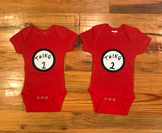 thing 1 and thing 2 baby onesies