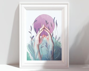 Moon violette A4 print