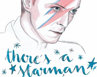 Bowie postcard print