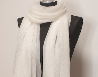 White Mohair Scarf For Woman Knit Scarves Mohair White Shawl Wedding Wrap