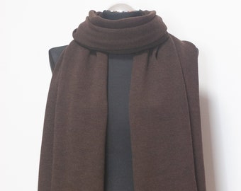 Brown unisex scarf Brown scarf merino wool with cashmere Women's scarf Brown scarf for woman Long soft scarf