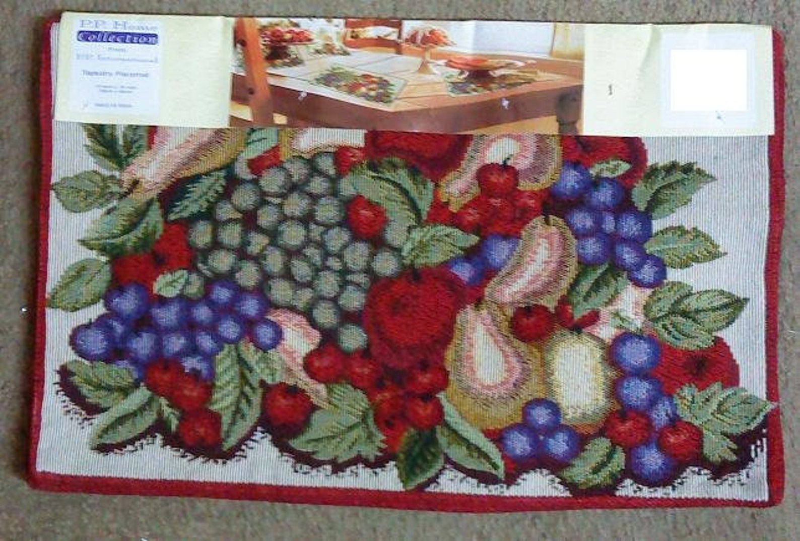 Tapestry Placemats Fruits Grapes Pears Cherries Etsy